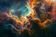 Vivid interstellar clouds and space dust depicted in this breathtakingly beautiful cosmological photograph