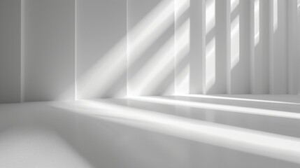 Poster - abstract white light on wall background for display product with generative ai.