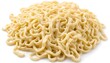 Cooking raw spaetzle egg noodle.  Isolated, white background