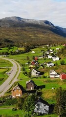 aerial view of beautiful norway landscape