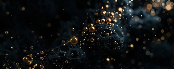 Wall Mural - Black abstract art background Generative Ai 