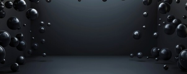 Wall Mural - Black abstract art background Generative Ai 