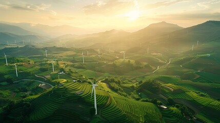 Poster - There are many alternative energy sources, such as wind turbines, the concept of sustainable resources, and people in the community that have wind generators.