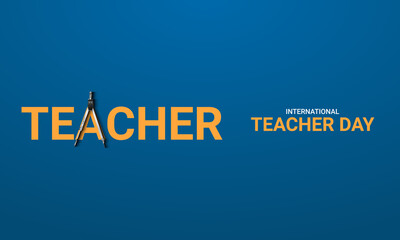 Happy Teachers Day. Creative  Design for banner poster, 3D Illustration