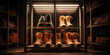 Array of Leather Shoes in Our Contemporary Shoe Emporium ,Large collection of leather shoes in a modern shoe store ,Shoes in a shoe store ,
