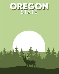 Sticker - oregon state united states of america