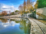 Fototapeta Desenie - beautiful park with a large lake