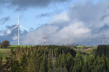 Sticker - Eoliennes Belgique Wallonie environnement energie planète ciel