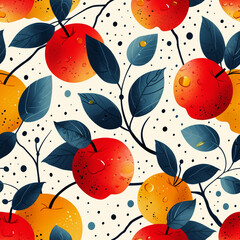 Fruit pattern, frameless pattern to enlarge and use as graphic element like background, tiles, ai generated