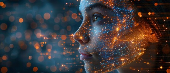Poster - ai (artificial intelligence). communication network. human and technology concepts.