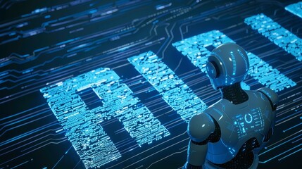 Fototapete - Deep learning. Artificial Intelligence (AI). GUI (Graphical User Interface).