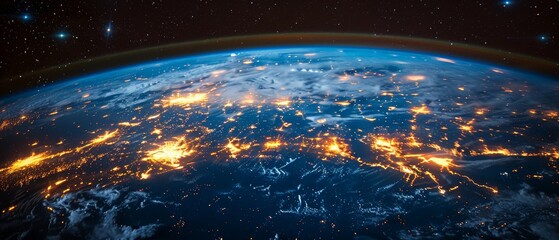 Poster - The Internet of Things and blockchain technology for internet business. Global telecommunications, cryptocurrency, and blockchain technologies.