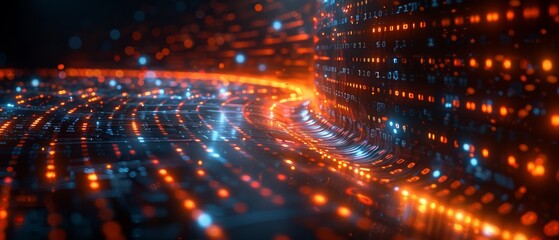 Poster - An overview of the digital transformation concept. System engineering. Binary codes. Programming.