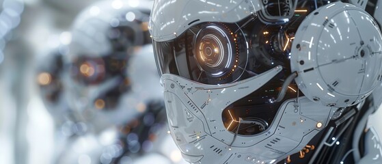 Poster - An analytical and testing robot used by a doctor and medical assistant to analyze DNA test results, science and technology, innovative and future of medical healthcare in a laboratory setting.