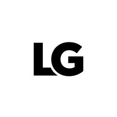 Aufkleber - Letter L and G, LG logo design template. Minimal monogram initial based logotype.