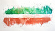 The Hungarian flag painted on white paper with water