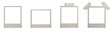 © Window to Europe - A set of old real polaroid frames with worn corners and edges in various formats, with and without adhesive tape, on an isolated transparent background. PNG