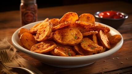 Wall Mural - Enjoy the heat with spicy potato snacks
