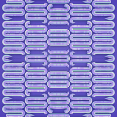 Fototapete - 3d rendering digital illustration with a symmetrical pattern of a series of interconnected wavy lines in purple color