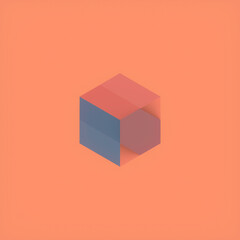 Aufkleber - 3d rendering digital illustration of volumetric figures on a peach background
