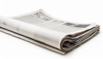 blank newspaper frontpage isolated on white background