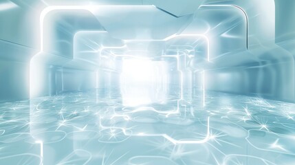 Leinwandbilder - White and light blue medical background art. Generative AI.