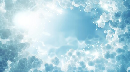 Poster - White and light blue medical background art. Generative AI.
