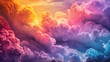 A very colorful picture of some clouds in the sky w
