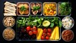 Lunchbox with a variety of healthy foods for school children