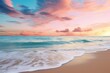 Serene Dawn: Seagulls Soaring over a Radiant Beach at Sunrise - Generative AI