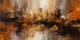 Fototapeta Tęcza - Bold strokes of honeyed amber and deep espresso dance across the canvas, echoing the dynamic interplay of molten copper and molasses hues against an enigmatic, abstract backdrop.