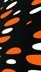 Poster - Orange and white round shapes pattern animation on black background