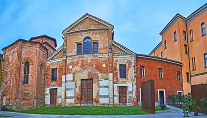 Wall Mural - Panorama of San Lorenzo Church facade, Cremona, Italy