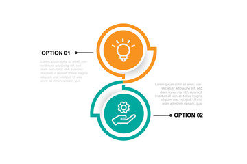 Poster - Infographic vector element with 2 step line connected suitable for web presentation and business information