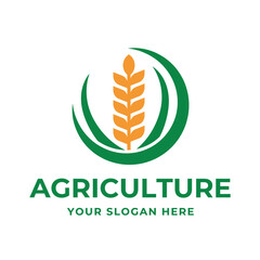 Sticker - farm logo template. Logo template for agro company on white background