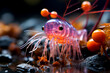 Photo of an alien shrimp, cuttlefish. Undersea world