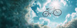 poster Bicycle coming out of a hole in the sky 