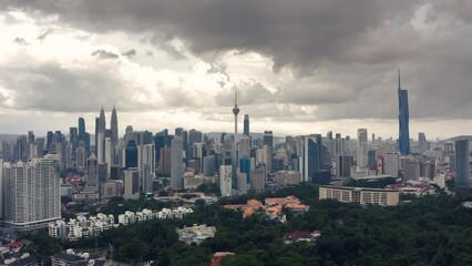 Wall Mural - Aerial view of Kuala Lumpur on a cloudy day