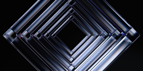Poster - Abstract 3d render, minimalist geometric design