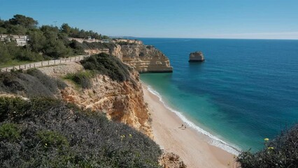 Wall Mural - Amazing view of the most famous Marinha beach in Algarve, Portugal