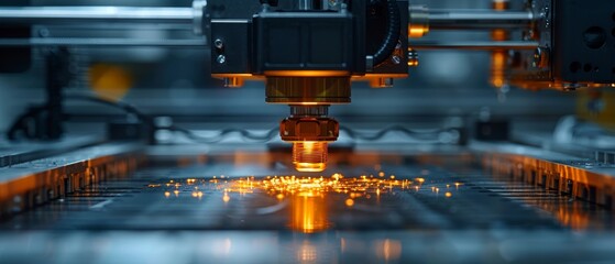 Leinwandbilder - Working mechanism of the 3D printer during the process.