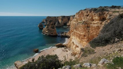 Sticker - Amazing view of the most famous Marinha beach in Algarve, Portugal