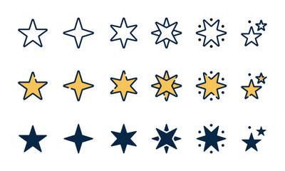 Sticker - set of star icon symbols