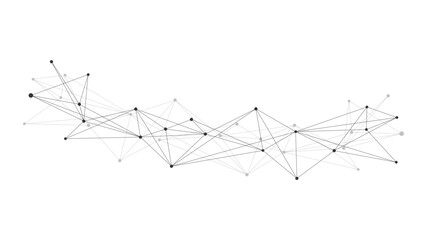 Poster - Connecting dots and lines. Abstract geometric plexus style background. Hand drawn vector art