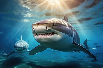 Wall Mural - shark in the sea