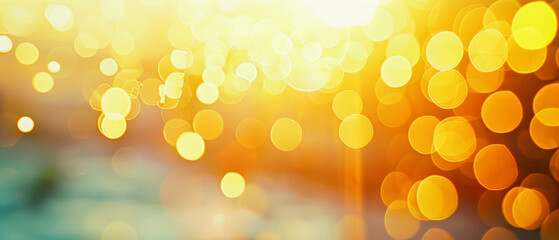 A blurry image of yellow circles with a blue background