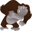 Angry Gorilla Cartoon Vector Illustration