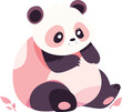 Adorable Panda Vector Illustration in Pastel Tones