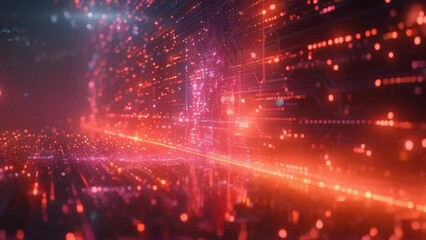 Digital Cyberspace with Particles and Digital Data Network Connections. High Speed Connection and Data Analysis Technology Abstract Background Concept. Virtual reality. Technology communication.