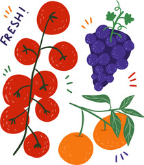 Wall Mural - Cute fruits element for templates.